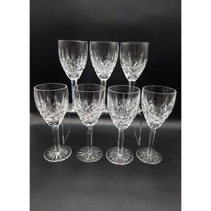 7 Set Waterford Crystal Araglin Stemmed Wine Glasses 7 1/8" Made in Ireland EUC